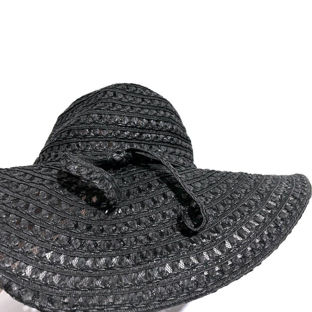 Scala Wide Brim Crochet Paper Straw Sun Hat - Picture 4 of 10